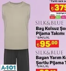 SİLK&BLUE KOLSUZ ŞORTLU PİJAMA TAKIMI